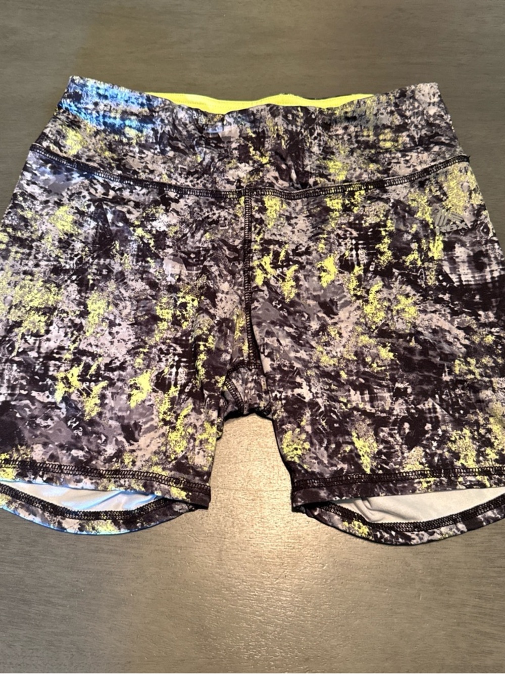 RBX Women’s Black & Neon Yellow Printed Bike Shorts